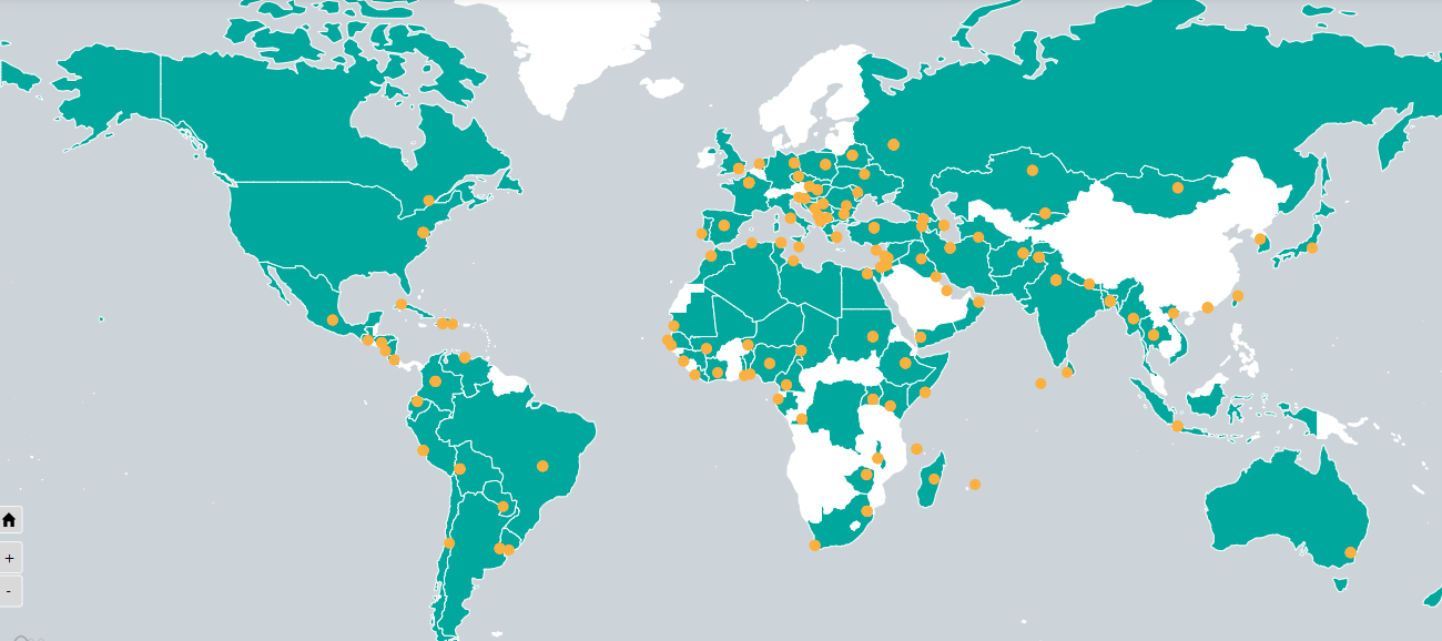 map of a protest tracker