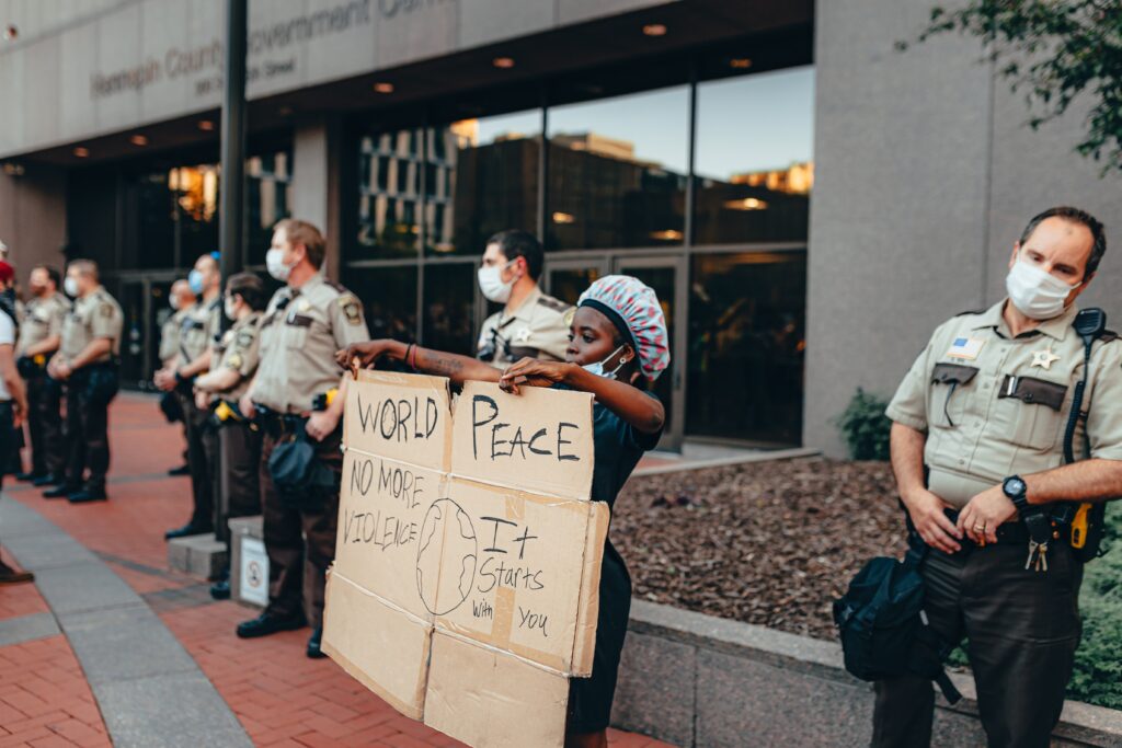 BLM protesters and police